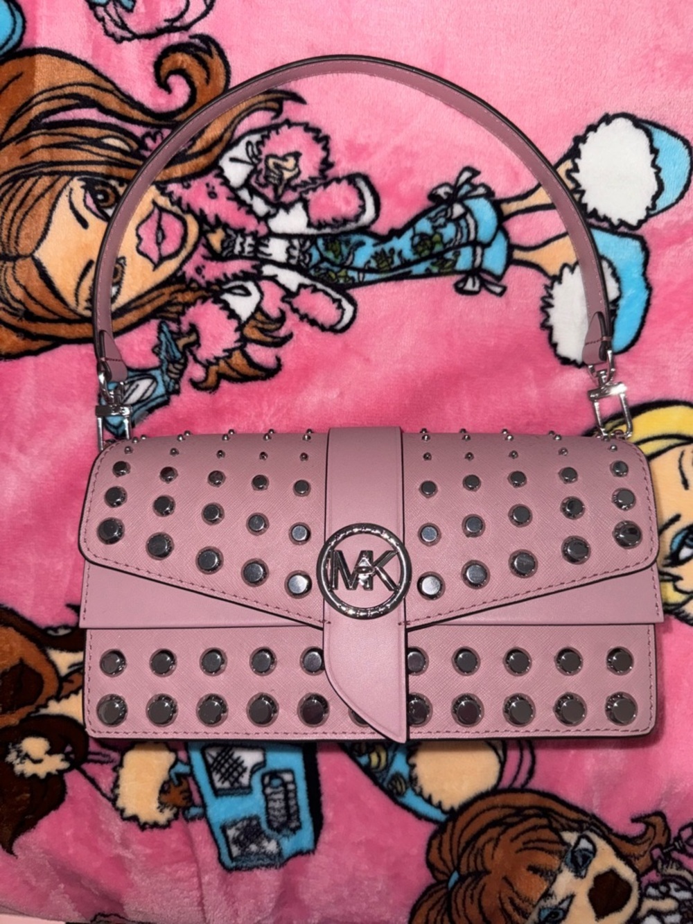 Michael Kors Pink Studded Shoulder Bag